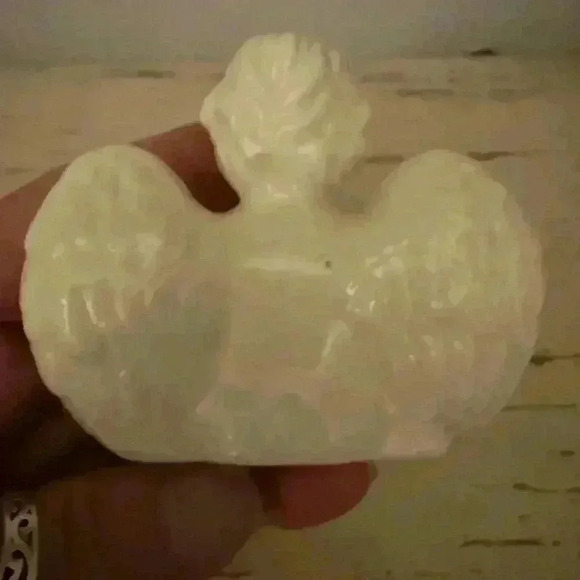 Baby Porcelain Figurine sitting for shelf ledge has a couple blemishes noted - Picture 4 of 8